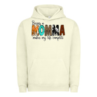Pigment Pistachio Being a Momma Makes My Life Complete Urban Hoodie - CowCowDesign