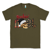 Army Green rockin noel skull Classic Tee - CowhideDigitalArt