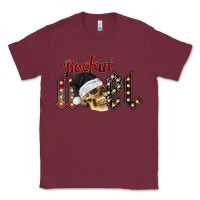 Burgundy rockin noel skull Classic Tee - CowhideDigitalArt