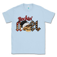 Dusty Blue rockin noel skull Classic Tee - CowhideDigitalArt