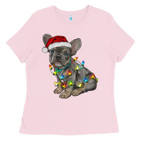 Bubblegum Pink christmas french bulldog Ladies Tee - RanaPortraitStore