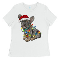White christmas french bulldog Ladies Tee - RanaPortraitStore