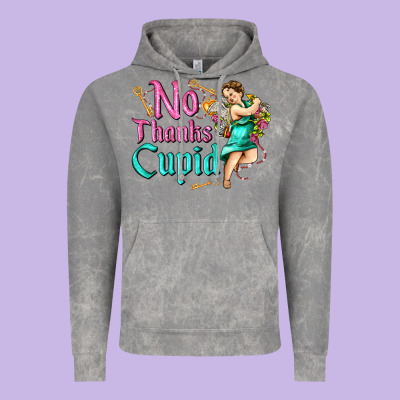 No Thanks Cupid Vintage Hoodie Designed By Adodesignshop