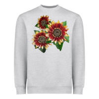 Heather Grey Florenza Sunflower Heavyweight Sweatshirt - LillyAllenDesigns