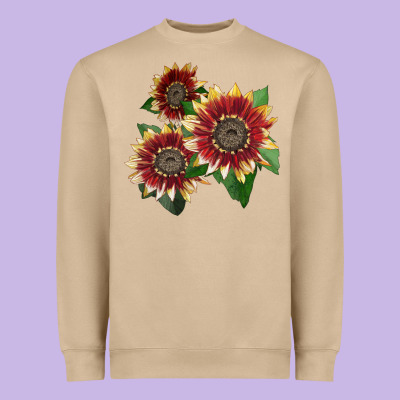 Florenza Sunflower Heavyweight Sweatshirt Designed By Lillyallendesigns