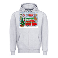 Heather Grey christmas is coming tumbler Zipper Hoodie - BundleAndBundleShop