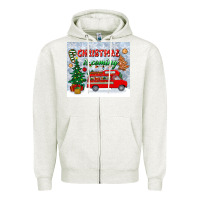 Oatmeal Heather christmas is coming tumbler Zipper Hoodie - BundleAndBundleShop