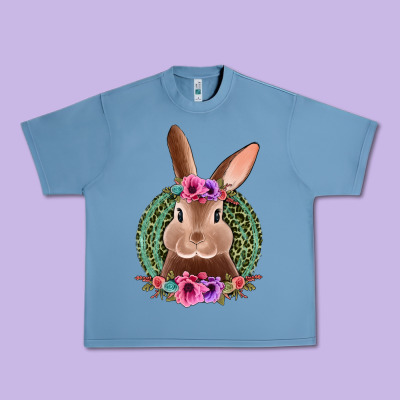 Western Leopard And Flowers Easter Bunny Urban Heavy Tee Designed By Jasminsmagicworld