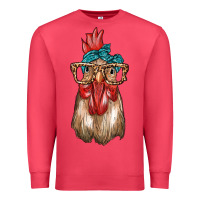 Cardinal chicken with bandana and leopard Premium Sweatshirt - texasbilliewilder
