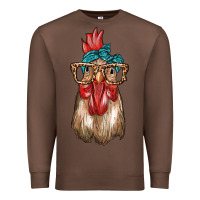 Chestnut chicken with bandana and leopard Premium Sweatshirt - texasbilliewilder