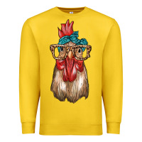 Lemon chicken with bandana and leopard Premium Sweatshirt - texasbilliewilder