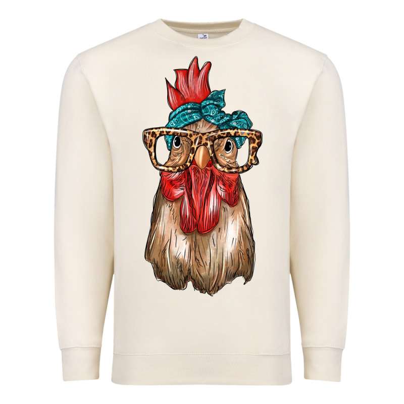 Chicken With Bandana And Leopard Premium Sweatshirt by texasbilliewilder | Teevron