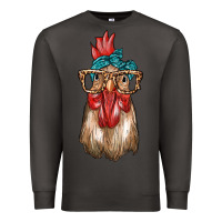 Smoke chicken with bandana and leopard Premium Sweatshirt - texasbilliewilder