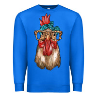 True Royal chicken with bandana and leopard Premium Sweatshirt - texasbilliewilder