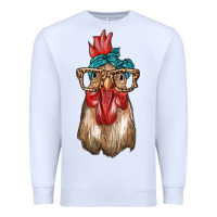 White chicken with bandana and leopard Premium Sweatshirt - texasbilliewilder