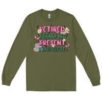 Army Green retired library kid present bookish girlie Long Sleeve Tee - MaliasSmallBusiness