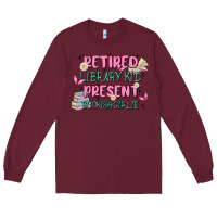 Burgundy retired library kid present bookish girlie Long Sleeve Tee - MaliasSmallBusiness