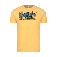 Vintage Mustard peace love triceratops horridus Vintage Tee - LillyAllenDesigns