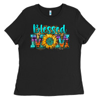 Black blessed mom sunflower Ladies Tee - Zillion Design Studio