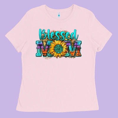 Blessed Mom Sunflower Ladies Tee Designed By Zillion Design Studio