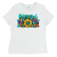 White blessed mom sunflower Ladies Tee - Zillion Design Studio