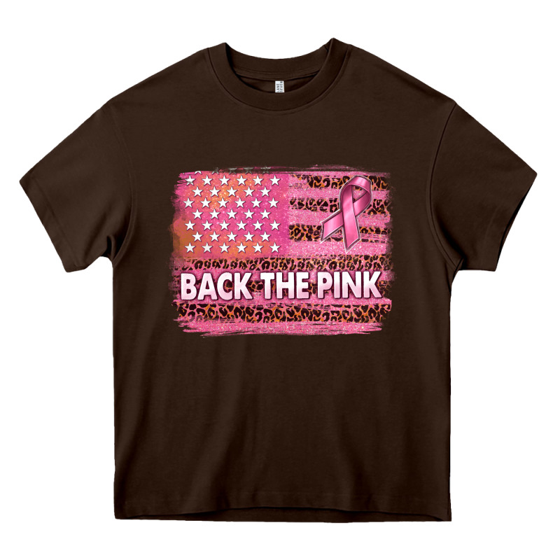 Back The Pink American Flag Heavy Core Tee by texasbilliewilder | Teevron