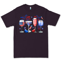 Plum 4th of July wine glasses Premium Tee - Neo Western