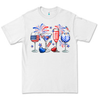 White 4th of July wine glasses Premium Tee - Neo Western