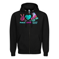 Black peace love roller skate Zipper Hoodie - BundleAndBundleShop