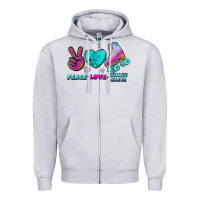 Peace Love Roller Skate Zipper Hoodie | Teevron