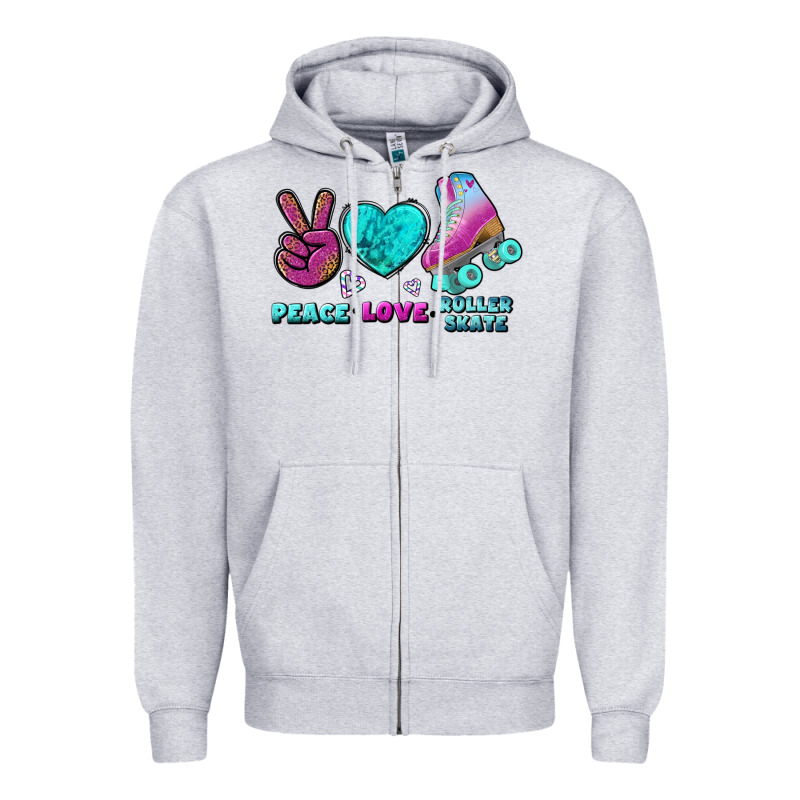 Peace Love Roller Skate Zipper Hoodie by BundleAndBundleShop | Teevron