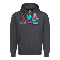 Smoke peace love roller skate Zipper Hoodie - BundleAndBundleShop