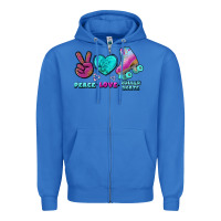 True Royal peace love roller skate Zipper Hoodie - BundleAndBundleShop