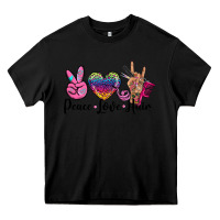Black peace love hair Heavy Core Tee - BarkalooDesign