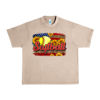 French Oak Western American Flag Softball Urban Heavy Tee - LillyAllenDesigns