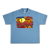 Pebble Blue Western American Flag Softball Urban Heavy Tee - LillyAllenDesigns