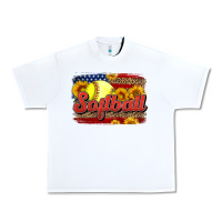 White Western American Flag Softball Urban Heavy Tee - LillyAllenDesigns