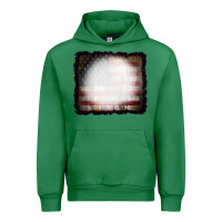 Emerald America Wood Flag with bBeach Effect Urban Hoodie - CowCowDesign