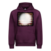 Mauve Wine America Wood Flag with bBeach Effect Urban Hoodie - CowCowDesign
