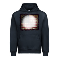 Navy America Wood Flag with bBeach Effect Urban Hoodie - CowCowDesign