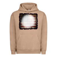 Pigment Burro America Wood Flag with bBeach Effect Urban Hoodie - CowCowDesign