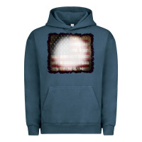 Pigment Midnight Navy America Wood Flag with bBeach Effect Urban Hoodie - CowCowDesign