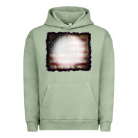 Pigment Oil Green America Wood Flag with bBeach Effect Urban Hoodie - CowCowDesign