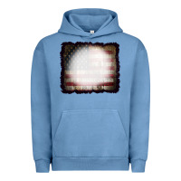 Pigment Pebble Blue America Wood Flag with bBeach Effect Urban Hoodie - CowCowDesign
