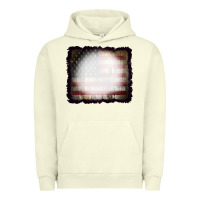 Pigment Pistachio America Wood Flag with bBeach Effect Urban Hoodie - CowCowDesign