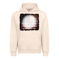 Sandshell America Wood Flag with bBeach Effect Urban Hoodie - CowCowDesign