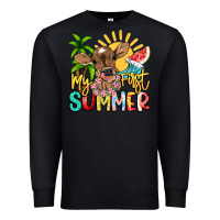 Black My first summer baby cow Premium Sweatshirt - NancyCooperArtShop