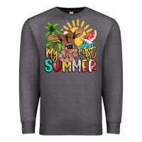 Charcoal Heather My first summer baby cow Premium Sweatshirt - NancyCooperArtShop