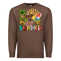 Chestnut My first summer baby cow Premium Sweatshirt - NancyCooperArtShop