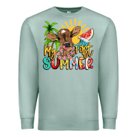 Seafoam My first summer baby cow Premium Sweatshirt - NancyCooperArtShop